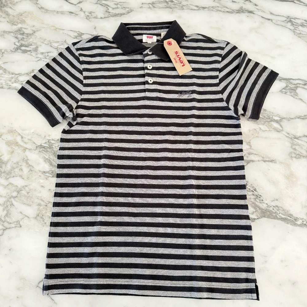 Levi's Men's Striped Short Sleeve Cotton Polo‎ shirt, Size Small